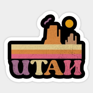 Utah State Retro Mountain Utah Sticker